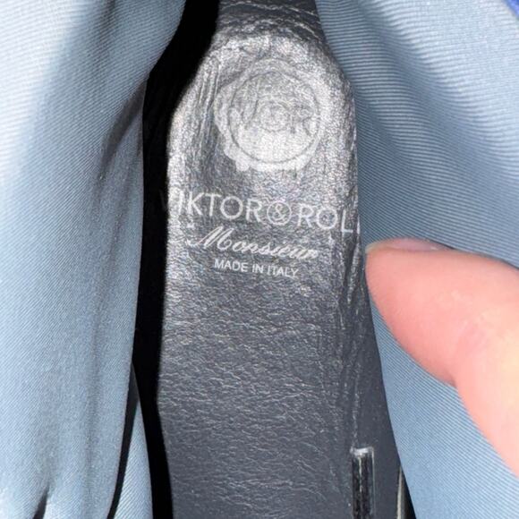 Viktor & Rolf Blue & Black Leather High Top Sneakers EU 44 Designer Luxury Shoes main image 4
